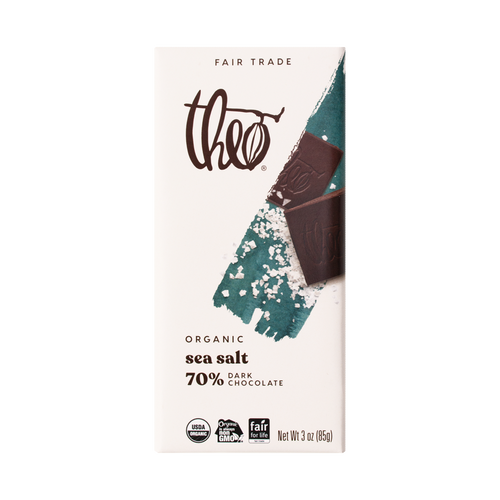 Theo Sea Salt 70% Dark Chocolate, 3 oz