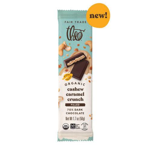 Cashew Caramel Crunch 70% Filled Dark Chocolate